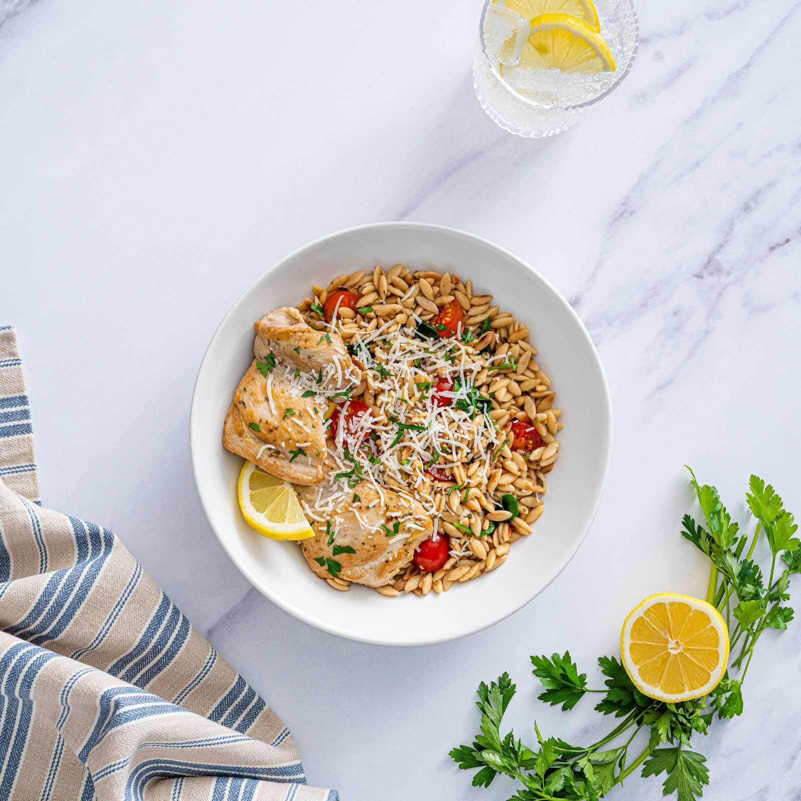 Lemon Chicken Orzo Bake